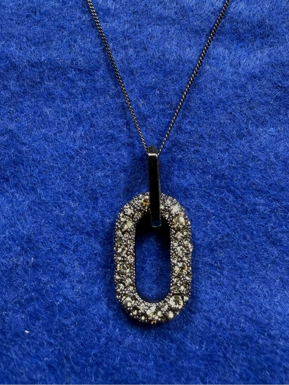 All Saints Pave Link Pendant Necklace in Black.